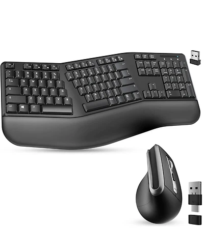 Delton G20 Wireless Ergonomic Keyboard & Optical Vertical Mouse Set (DKMKITERG20-wb)