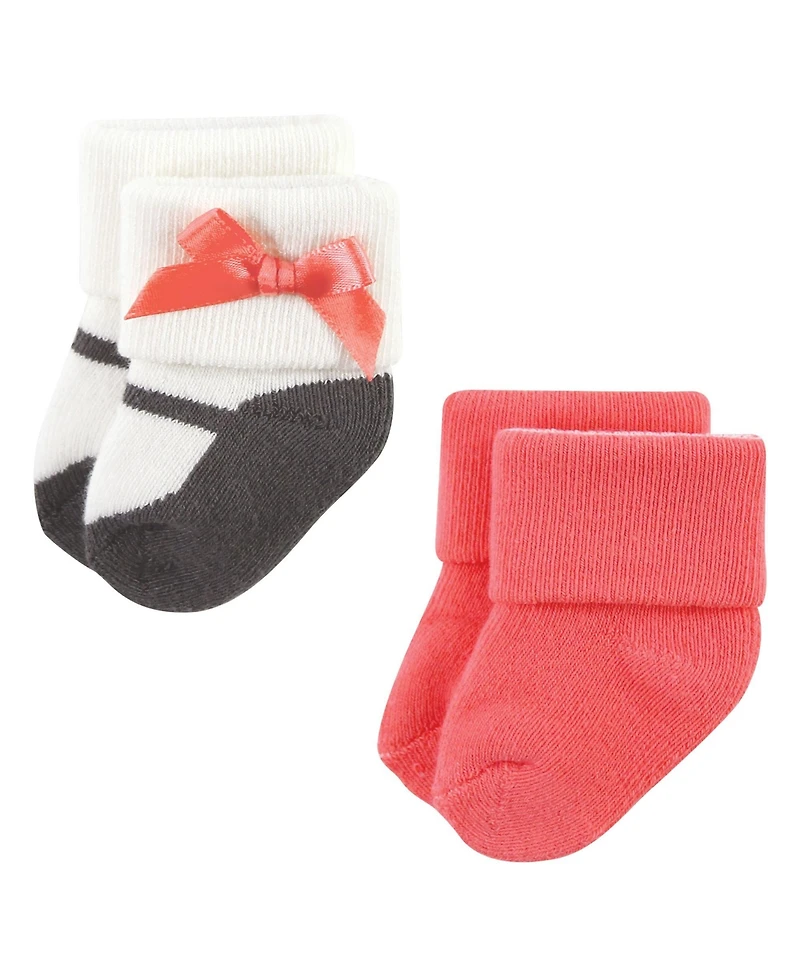 Luvable Friends Baby Girls Cotton Terry Socks Bundle