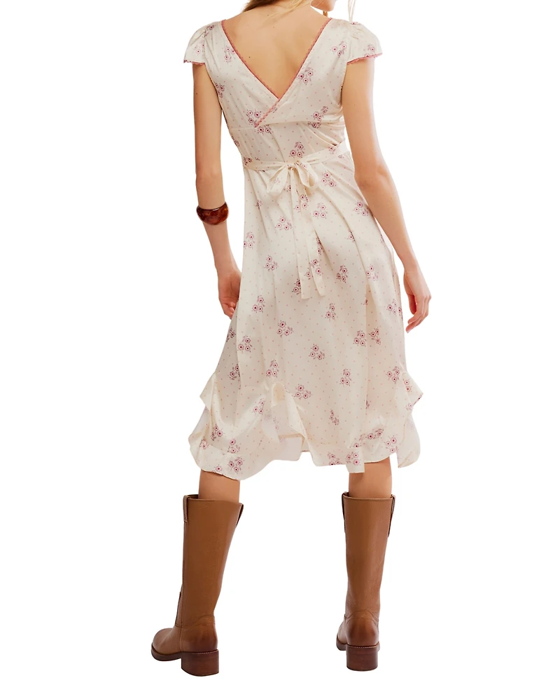 Free People Women's Haven Floral Print Midi Slip Dress