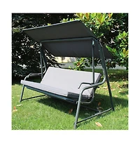 Sunjoy 4-Seat Luxury Swing and Bed with Elastic Metal Mesh Seat