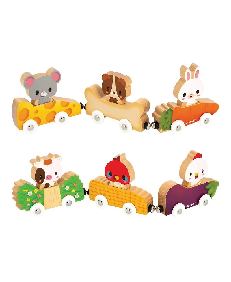 Janod Mix & Match Magnetic Animal Cars - Set of 6