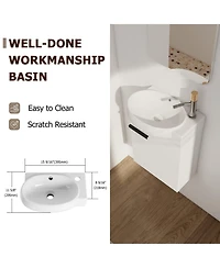 Lovmor Soft Close Doors Bathroom Vanity With Sink 16 Inch For Small Bathroom
