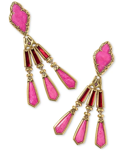 Kendra Scott Multi-Stone Gold-Tone Three-Tier Drop Earrings