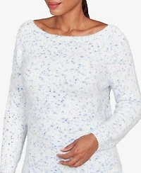 Ruby Rd. Petite Speckled Chenille Eyelash Sweater
