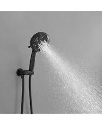 Single-Handle 1-Spray Round Rain Shower Faucet Set with Head & Hand Matte Black (Valve Included)