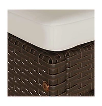 Garden Bar Stool Set of 4 Brown, Cream white