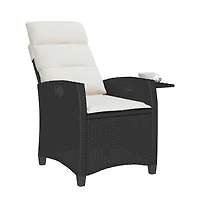 vidaXL Reclining Garden Chair Black Pe rattan Foldable