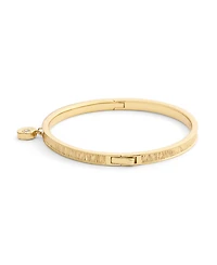 Coach Gold Plated Tea Rose Charm Bangle Bracelets