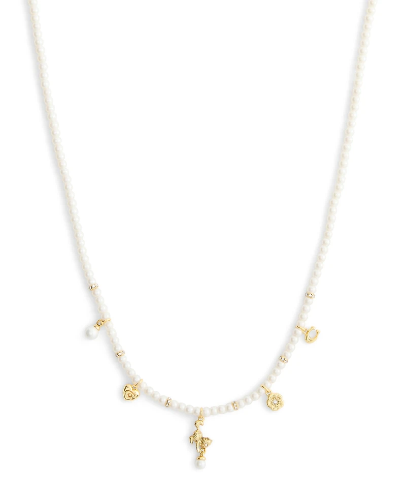 Coach Gold Plated Signature Cat Charm Necklace