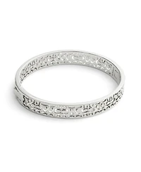 Coach Rhodium Plated Minimal Hinged Bangle Bracelets