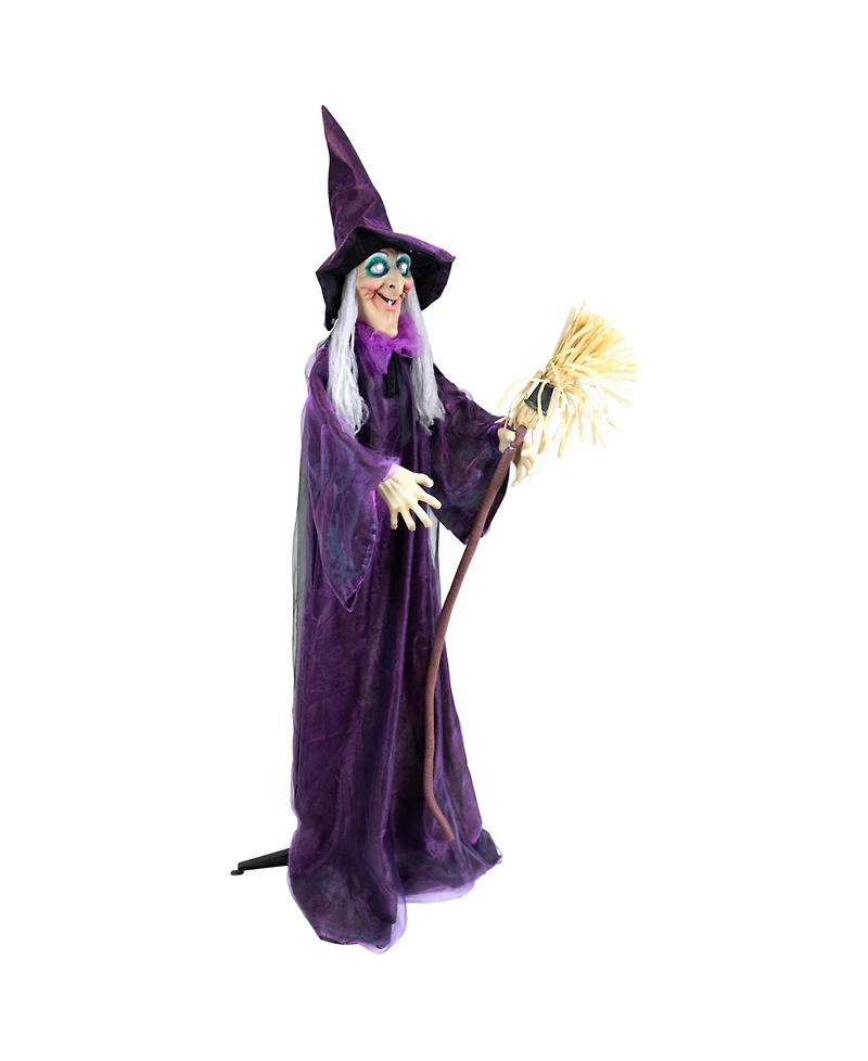5.5' Lighted and Animated Witch Halloween Figure Decoration