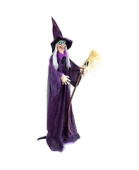 5.5' Lighted and Animated Witch Halloween Figure Decoration
