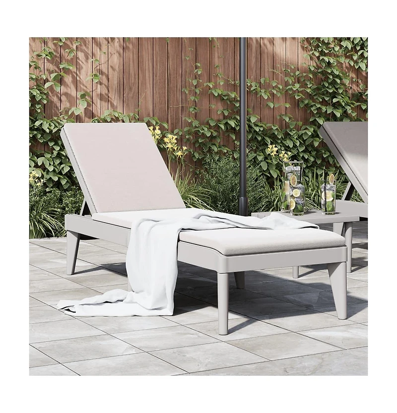 Sun Lounger Grey Polypropylene Standard Foldable Sun Lounger