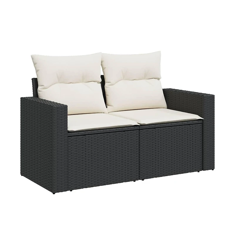 Garden Sofa Black, Cream White