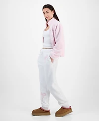 Madden Girl Juniors' Sherpa Fleece Bow Jogger Pants