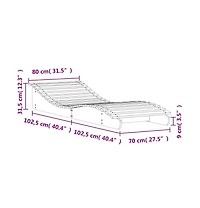 Sun Lounger White Solid pine wood 80.7 x 31.5 x 12.4 in Ergonomic