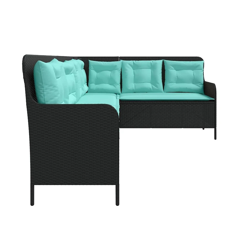 Patio Sofa Black, Turquoise