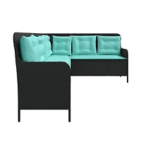 Patio Sofa Black, Turquoise