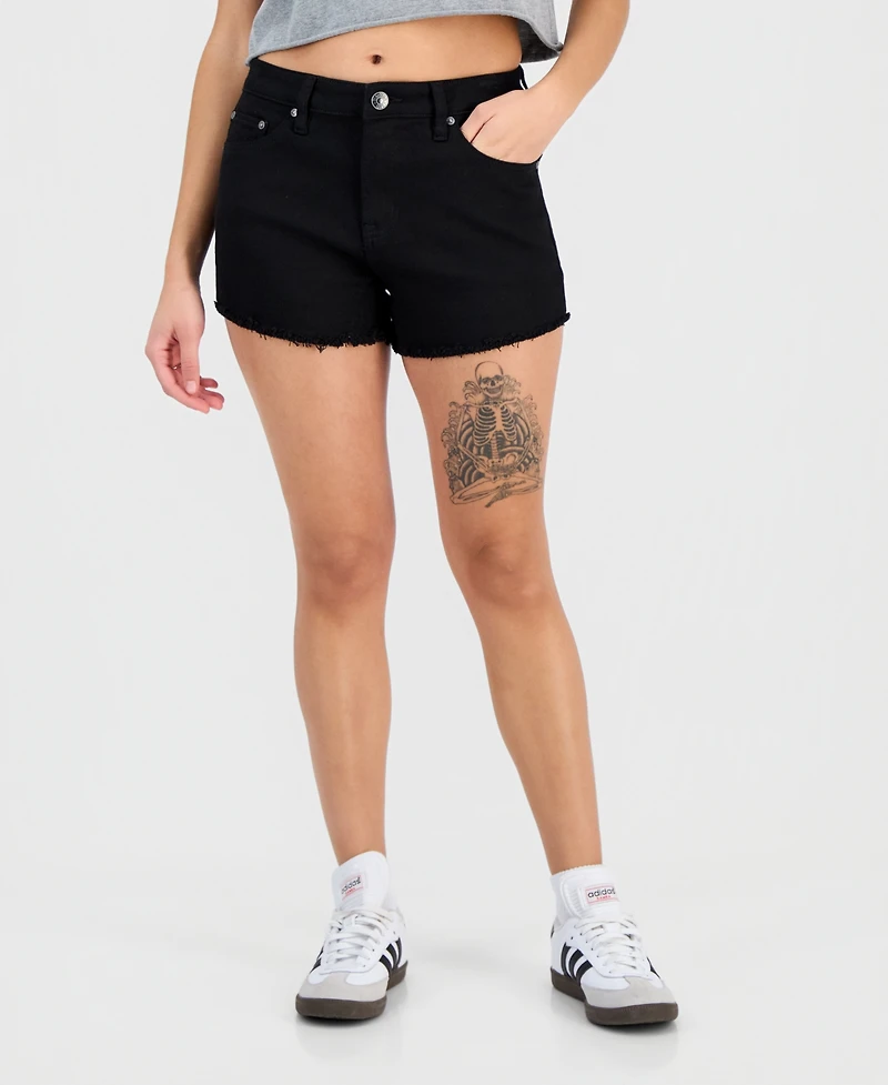 Madden Girl Juniors' Light-Distress Festival Shorts