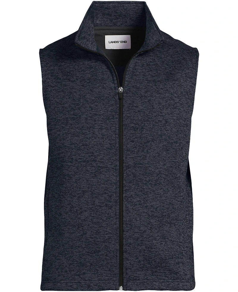 Lands' End Men's School Uniform Unisex Sweater Fleece Zip Front Vest