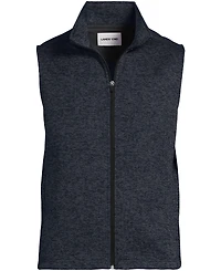 Lands' End Men's School Uniform Unisex Sweater Fleece Zip Front Vest