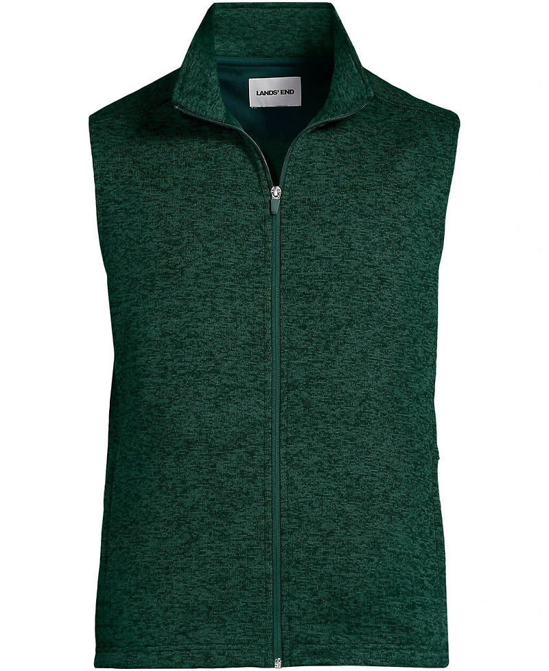 Lands' End Men's School Uniform Unisex Sweater Fleece Zip Front Vest