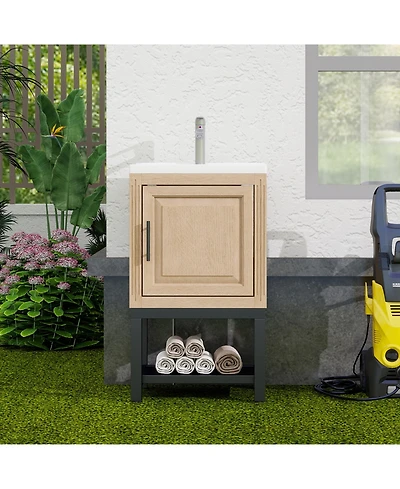 Small Bathroom Vanity with Sink Hot and Cold Bathroom Cabinet Bathroom Storage Organizer