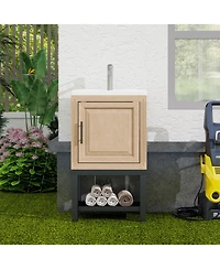 Small Bathroom Vanity with Sink Hot and Cold Bathroom Cabinet Bathroom Storage Organizer