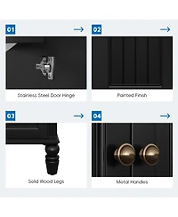 Bathroom Vanity with Sink, Bathroom Cabinet with Two Doors A Drawer Black