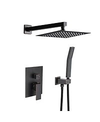 Rainsken Shower System Shower Faucet Combo Set Wall Mounted with 10" Rainfall Shower Head and Handheld Shower Faucet