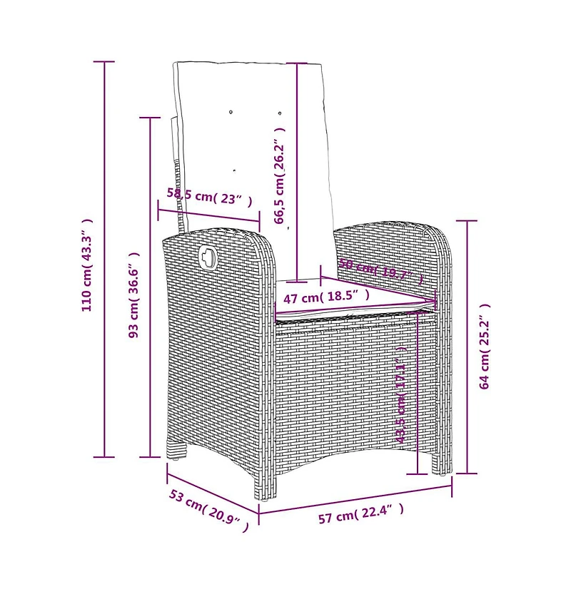 Reclining Garden Chair Gray