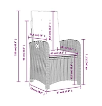 Reclining Garden Chair Gray
