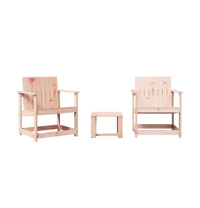 Garden Lounge Set Natural Wood Solid Douglas Fir wood Medium