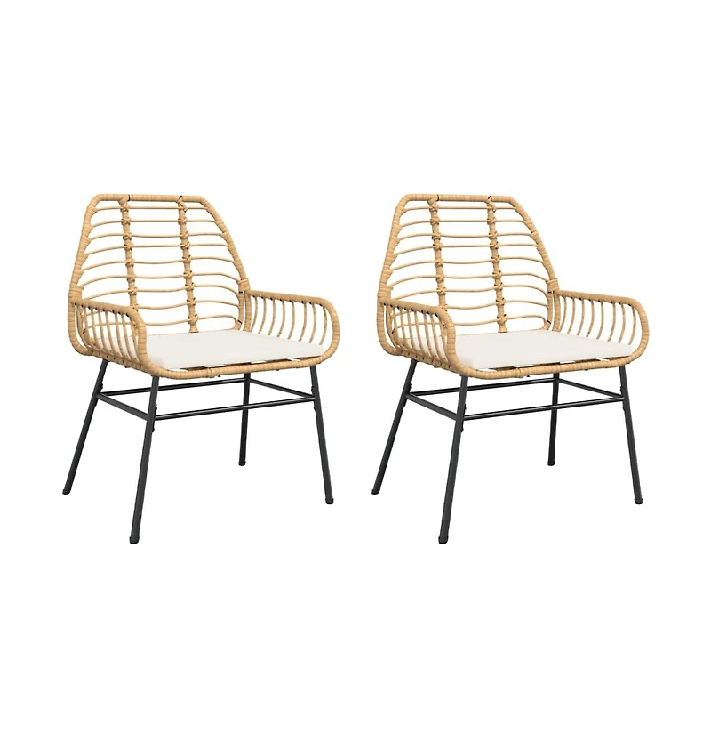 Garden Chair Brown Pe rattan Medium Removable Covers