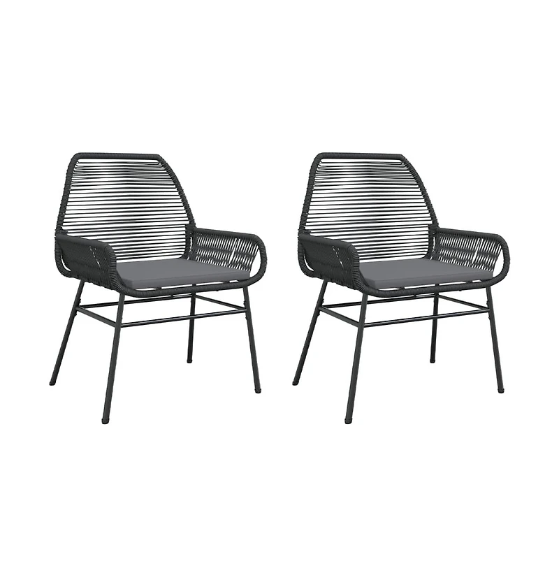 Garden Chair Black Pe rattan Medium Uv-resistant materials