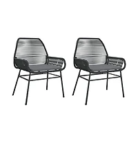 Garden Chair Black Pe rattan Medium Uv-resistant materials
