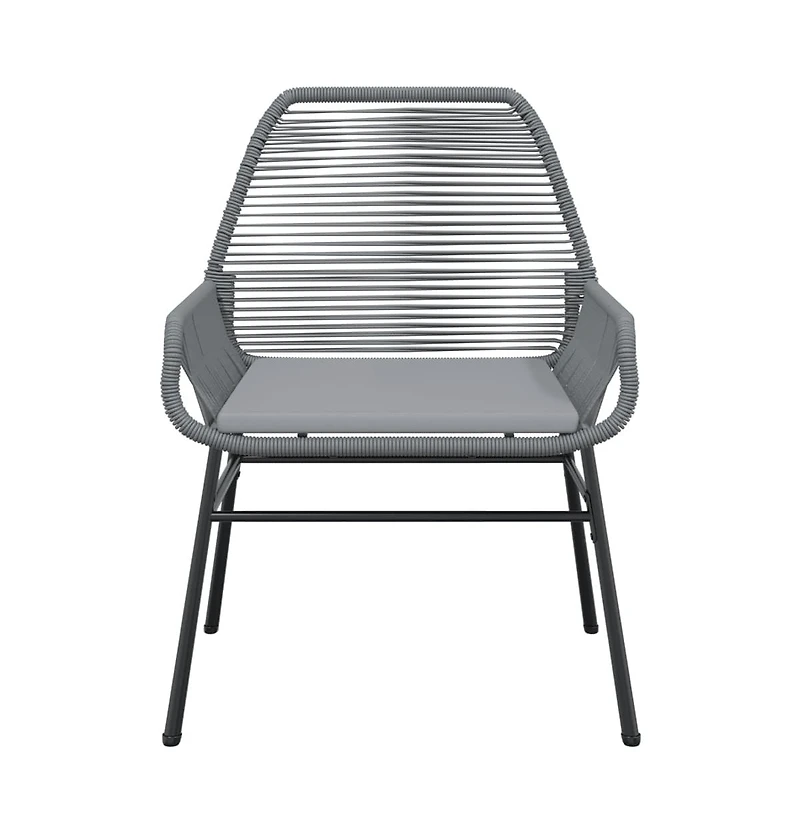 Garden Chair Grey Pe rattan Medium Durable Garden Chair
