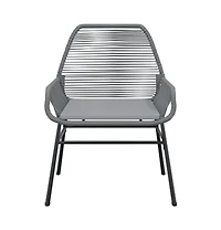 Garden Chair Grey Pe rattan Medium Durable Garden Chair