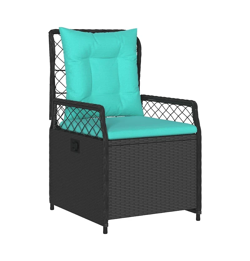 Reclining Patio Chair Black Pe rattan Standard Size