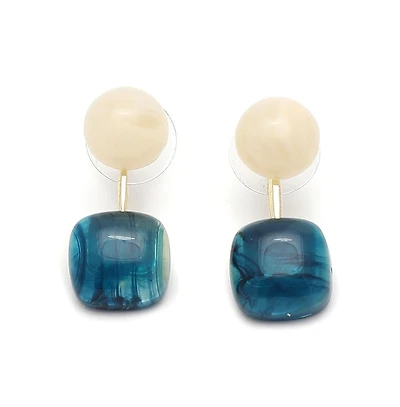 Sohi Women's Blue Stone Drop Earrings