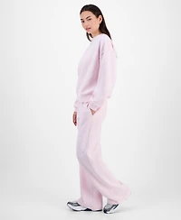 Madden Girl Juniors' Rhinestone-Front Wide-Leg Sweatpants