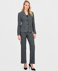 Le Suit Women's Notch-Lapel Mid-Rise Straight-Leg Pantsuit