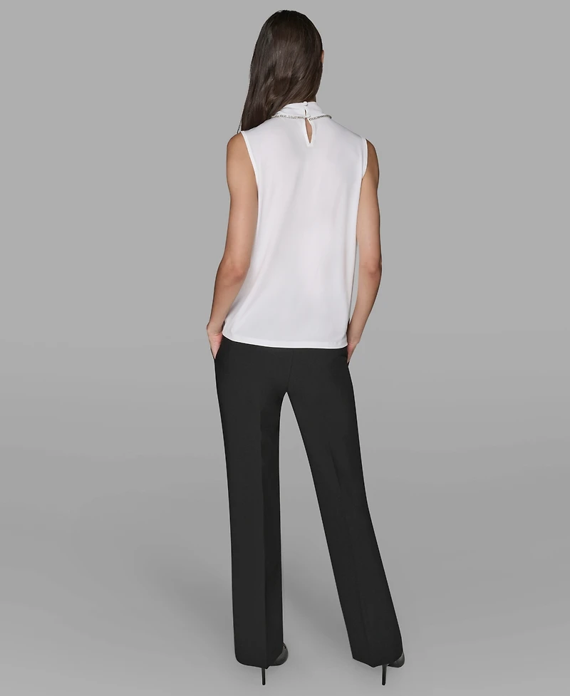 Karl Lagerfeld Paris Women's Sleeveless Cut and Sew Top