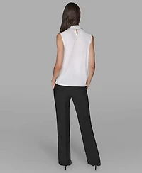 Karl Lagerfeld Paris Women's Sleeveless Cut and Sew Top