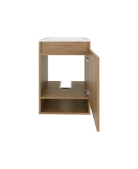 Elsie Bathroom Vanity, 1 Door, 2 Shelves, Natural Oak