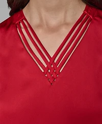 Karl Lagerfeld Paris Women's Sleeveless Criss Cross Top