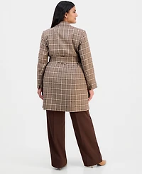 Le Suit Plus Belted Wide-Leg Mid-Rise Pantsuit