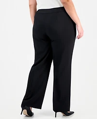 Le Suit Plus Belted Wide-Leg Mid-Rise 2 Piece Pantsuit