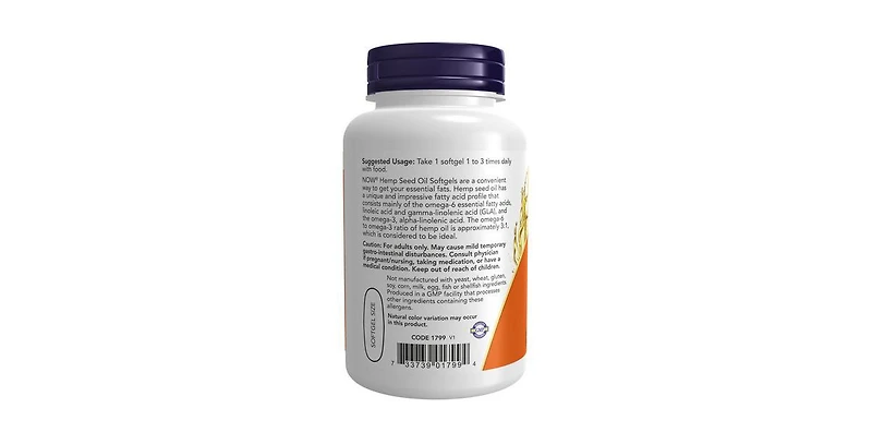 Now Foods Hemp Seed Oil ,1000 mg 120 Softgels