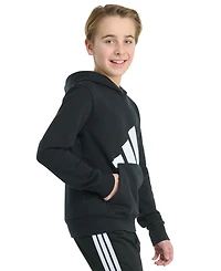 adidas Big Boys 8-20 Long-Sleeve Essential Logo Fleece Pullover Hoodie